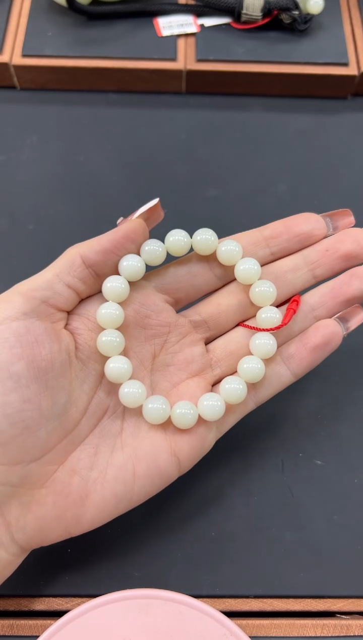 【闪购商品】和田玉手串未镶嵌且末微色差米达卡10手串