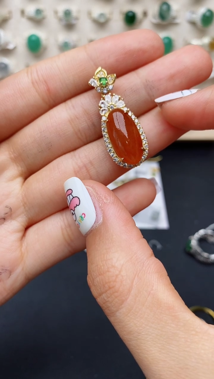 【闪购商品】翡翠颈饰银S925镶嵌缅甸翡翠