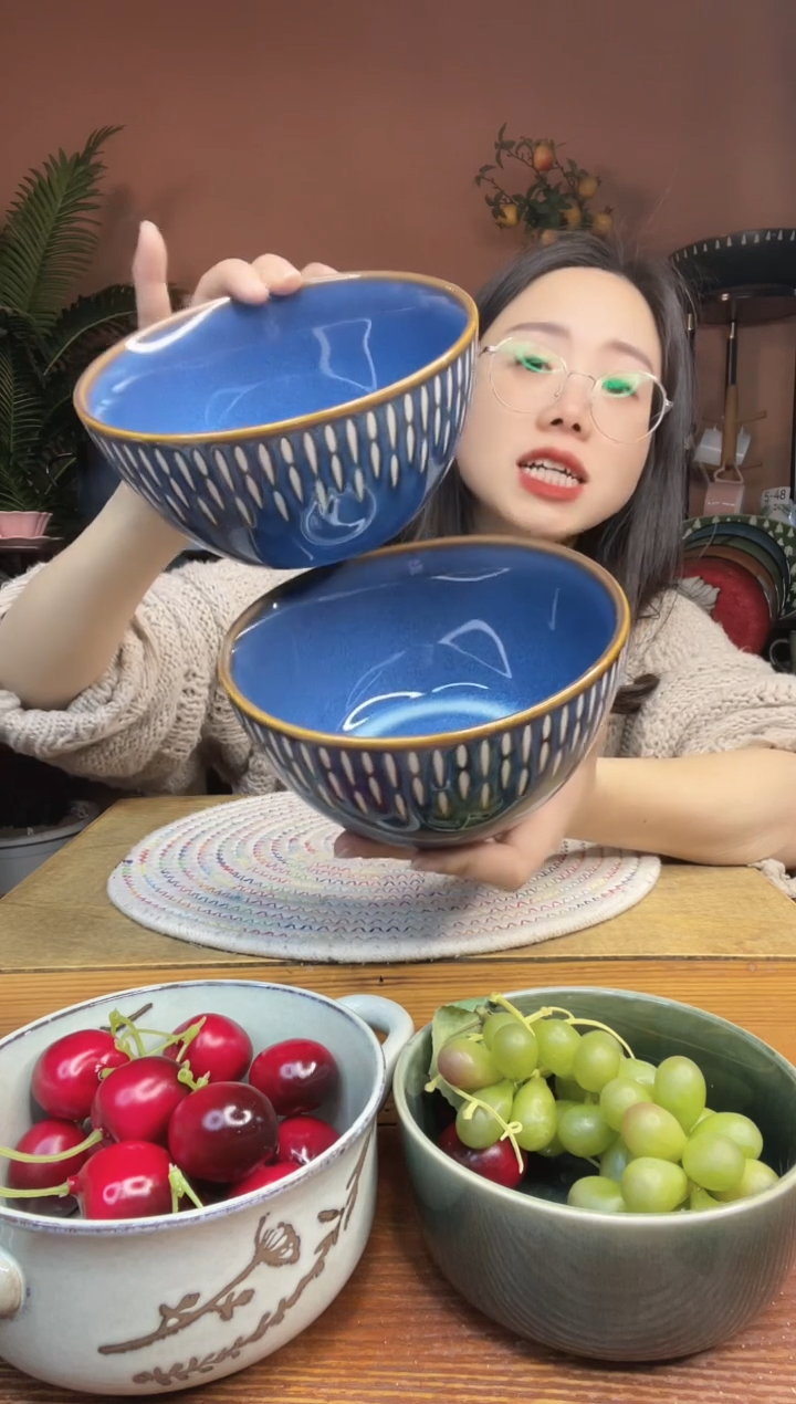 陶瓷6英寸水滴面碗 2件 微瑕疵