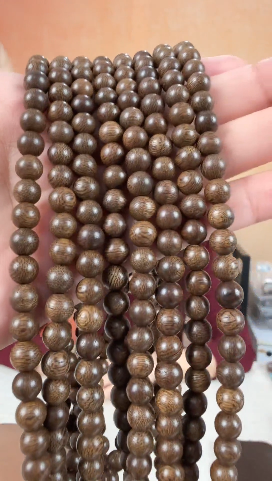 沉香沉香碎屑03沉香沉水浮圆珠多圈卡6/17克多样性发其一