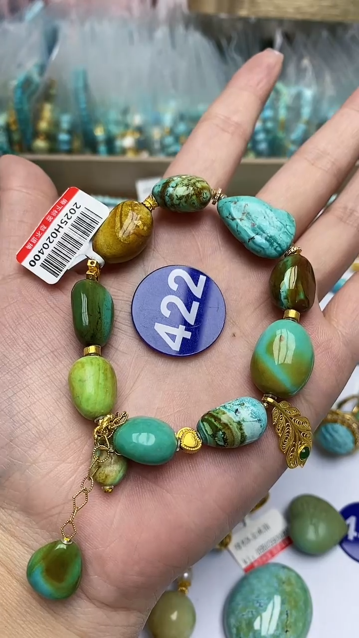 【闪购商品】绿松石手链18K金镶嵌422