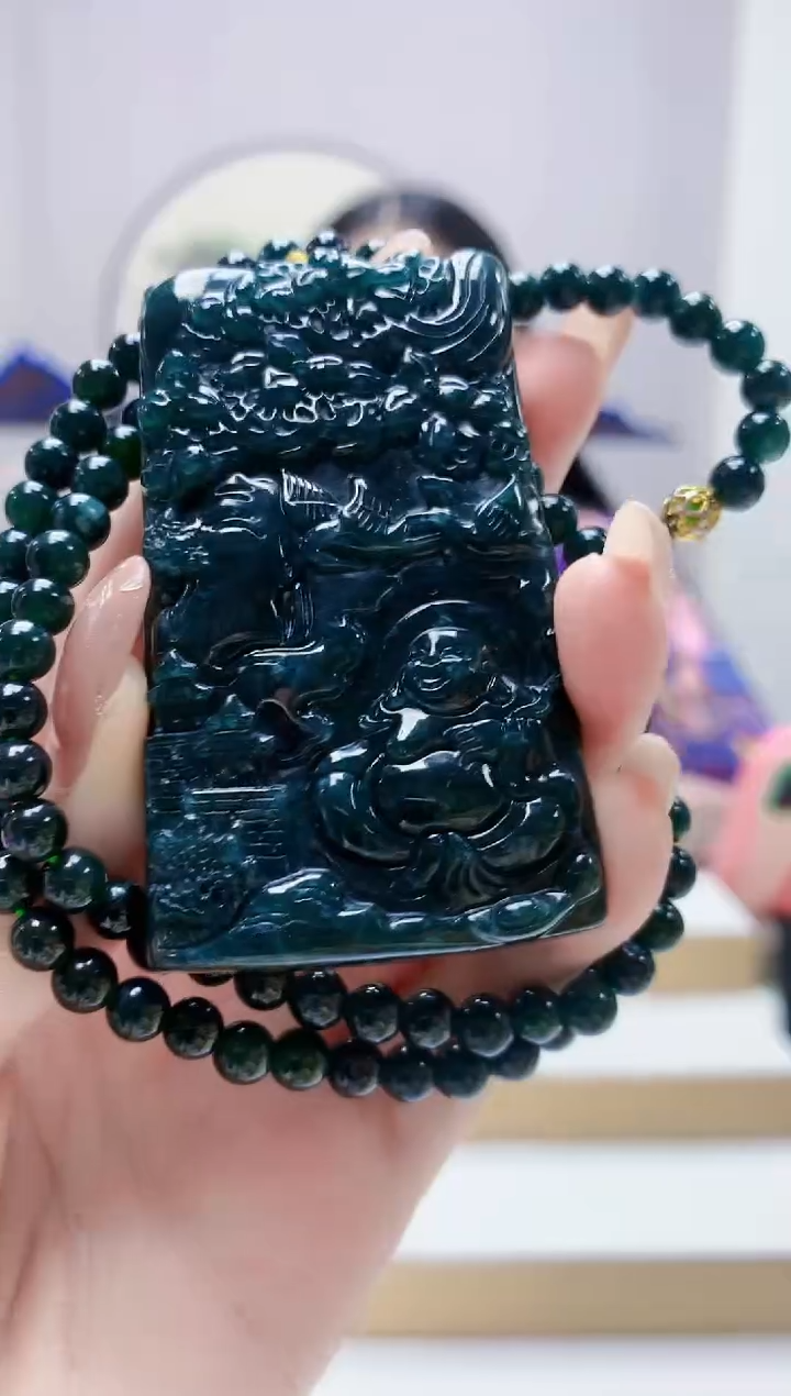 未镶嵌定制翡翠4812jw-毛货挂件赠珠链23