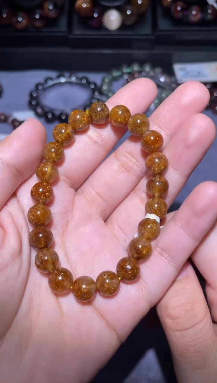 【闪购商品】水晶手链未镶嵌钛晶花9mm-02