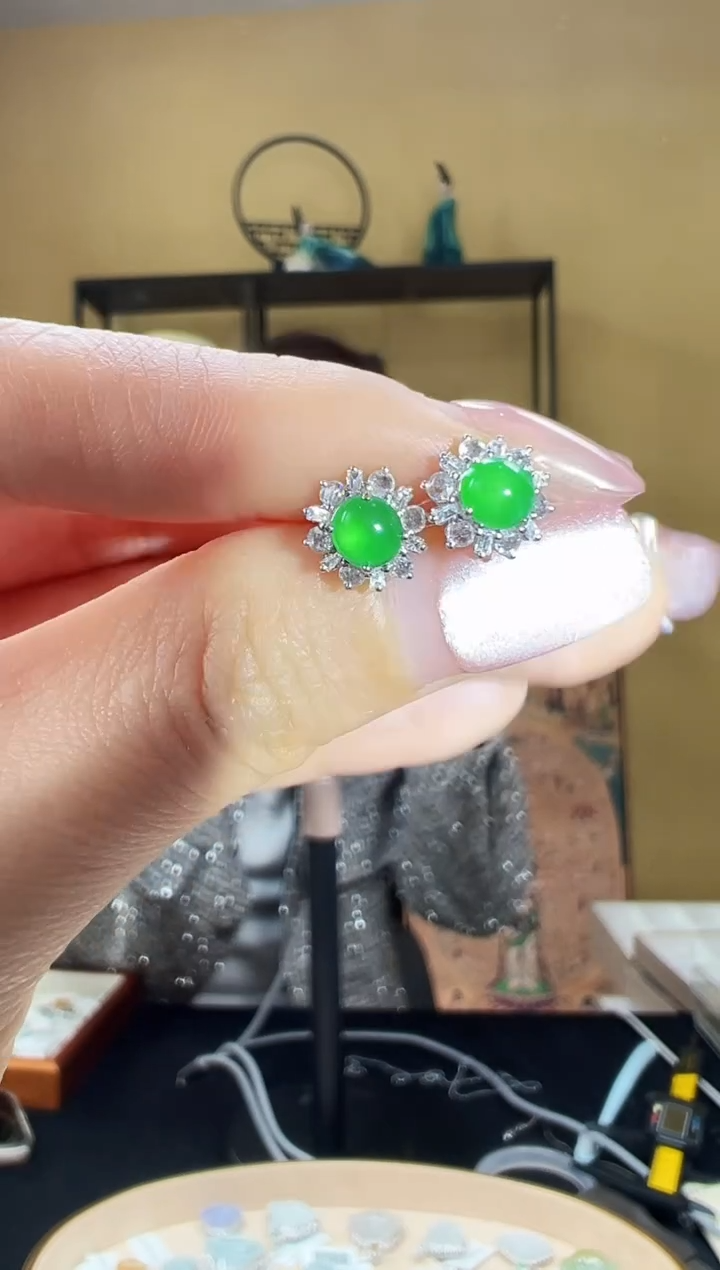 【闪购商品】翡翠耳饰18K金镶嵌DFZ0211-19