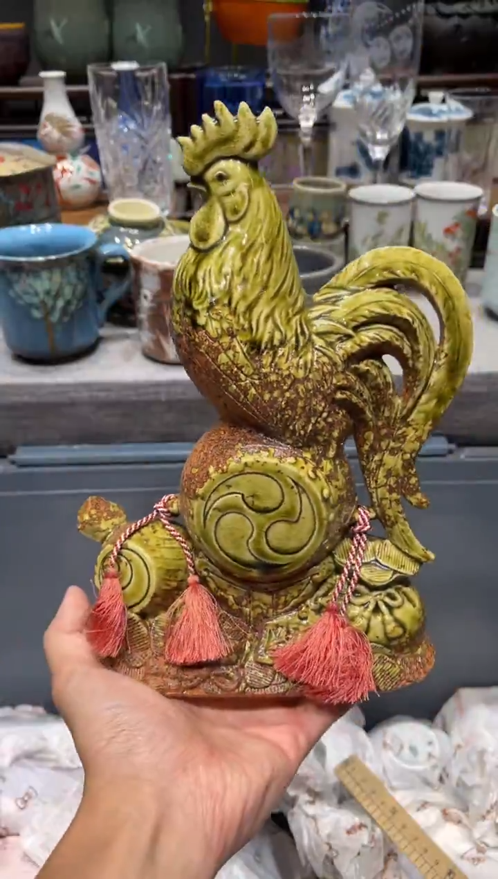 瓷片十二生肖公鸡摆件