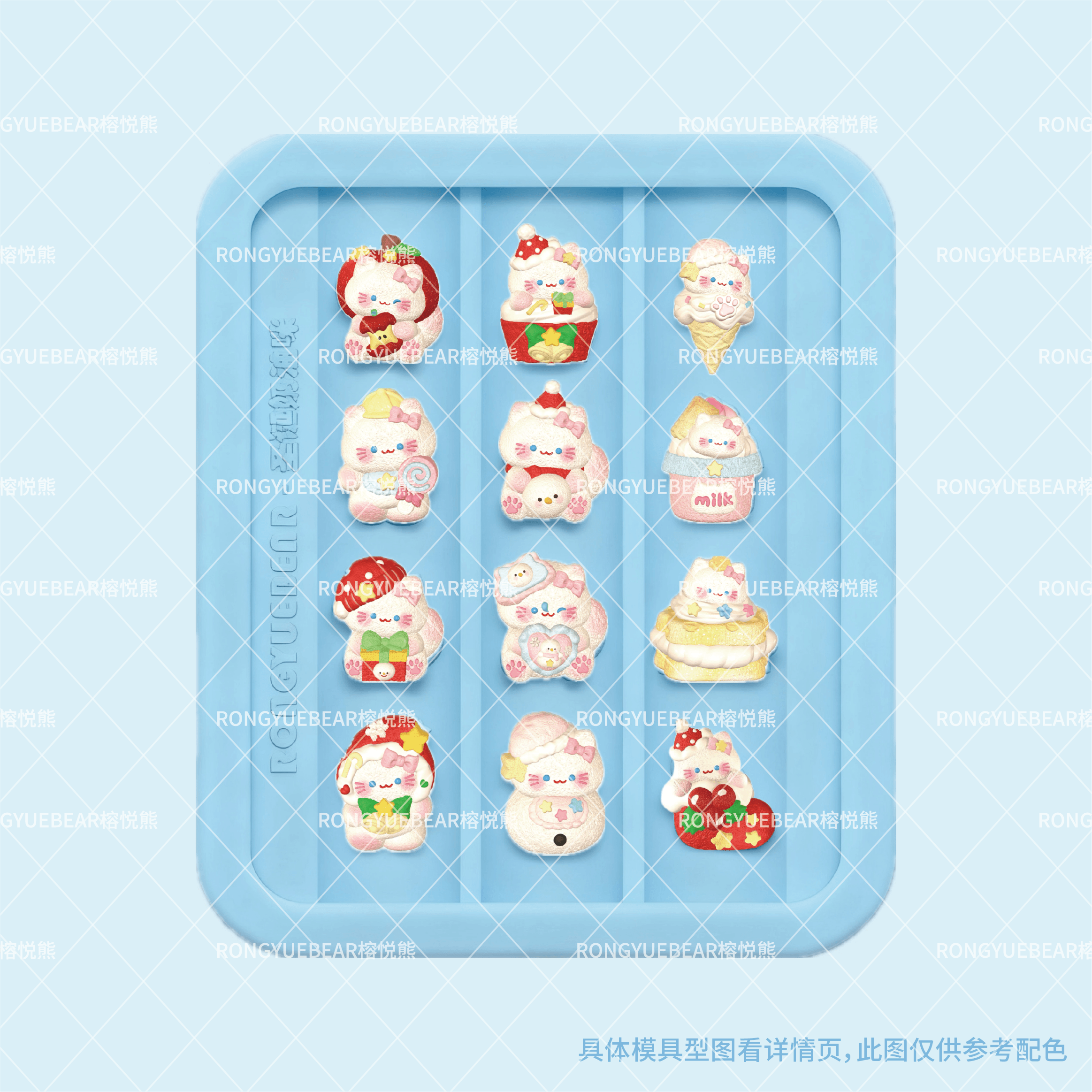 圣诞限定小雪人美甲立体硅胶模具可爱卡通造型耐用高透易脱模