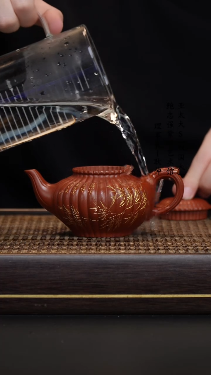 【闪购商品】紫砂茶壶鸡血大红袍筋纹笑樱