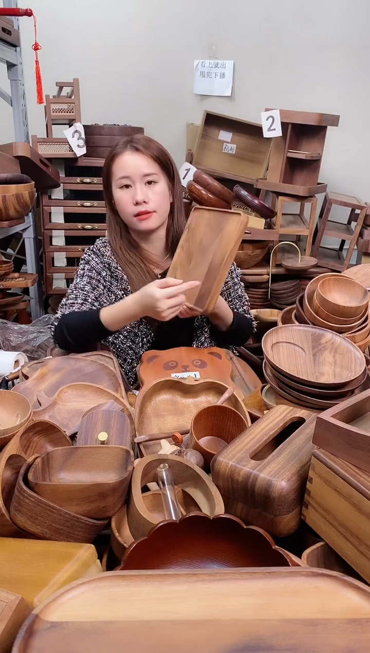 木 南美胡桃木正方盘23*23*2cm    A