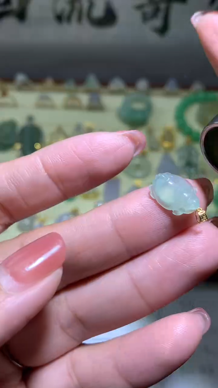 【闪购商品】翡翠颈饰18K金镶嵌 0109天然缅甸翡翠A货