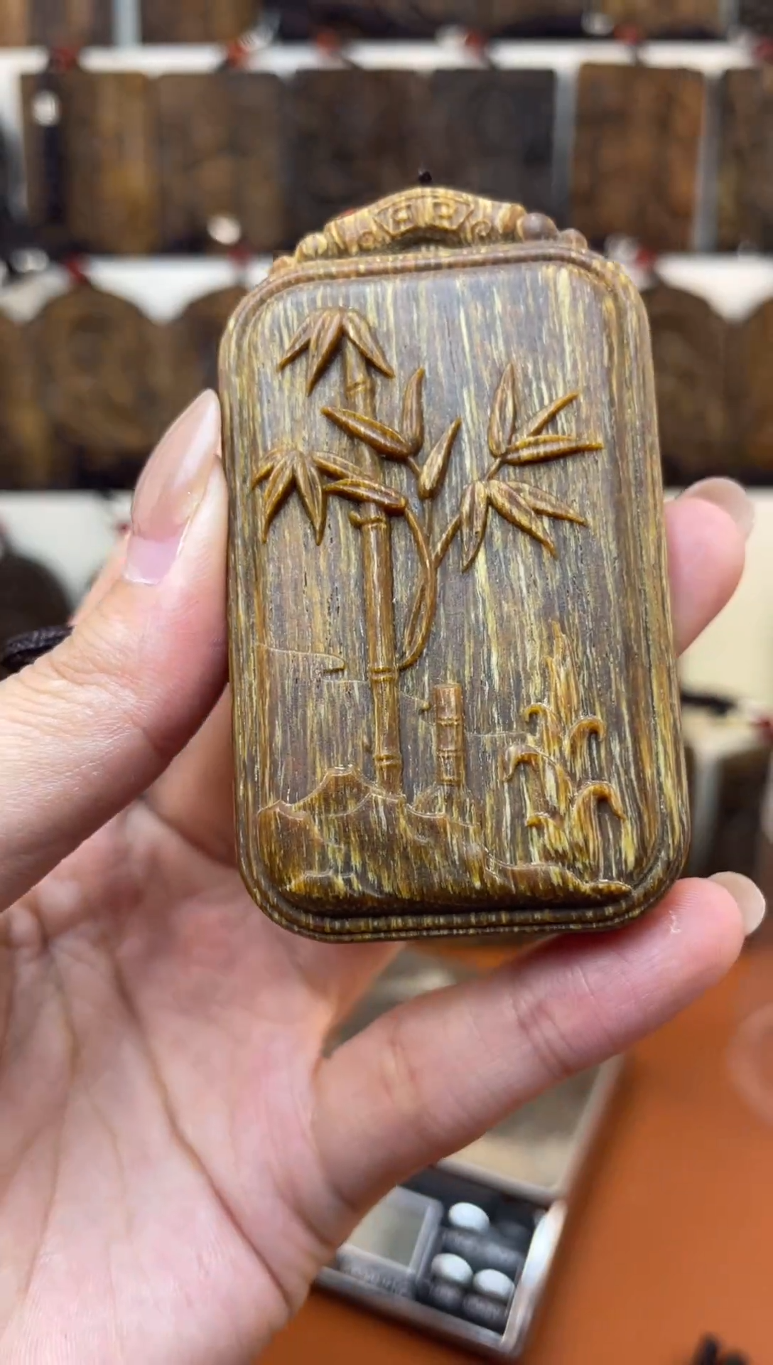 木木雕款芽庄 平安竹7cm送养香瓶 