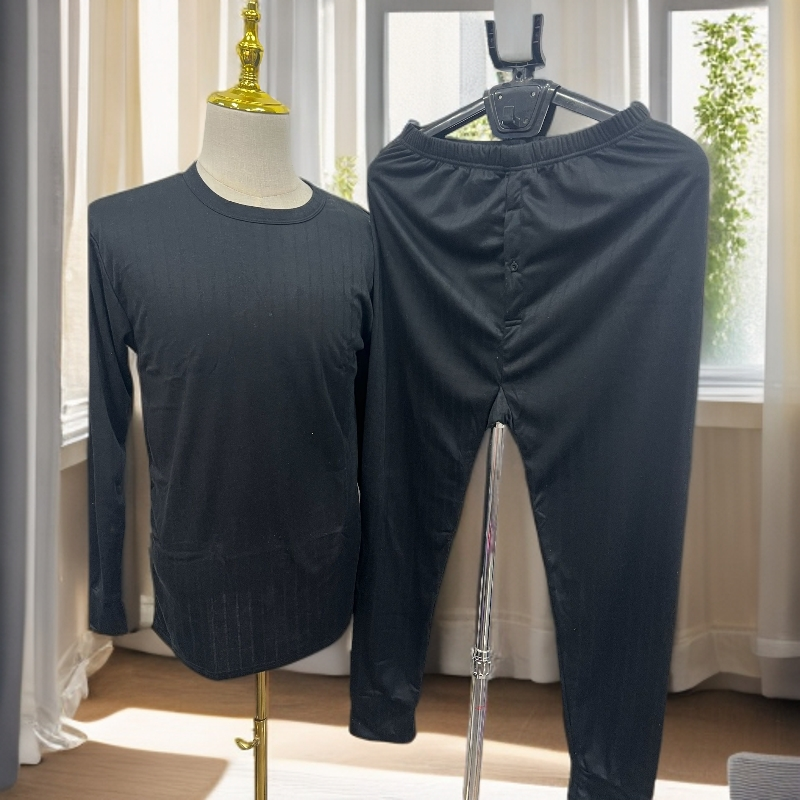 8C122  纯色圆领抗静电保暖套装 (原T50)