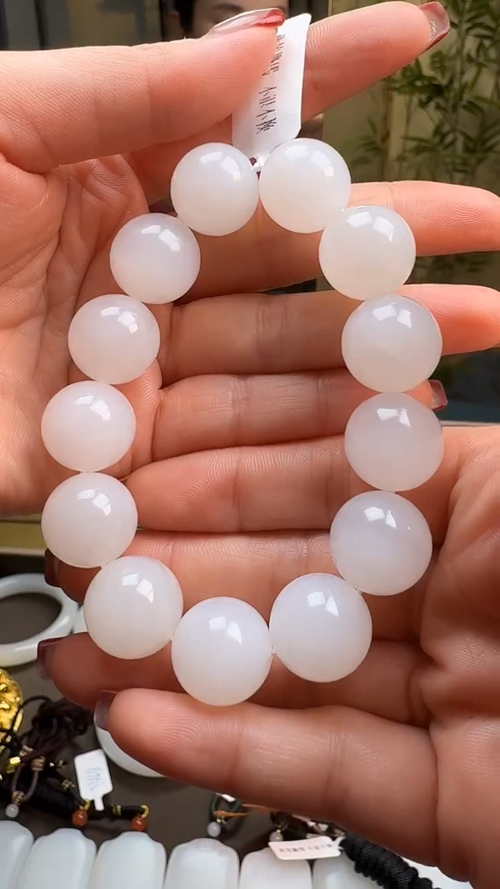 【闪购商品】和田玉手串未镶嵌0838白玉16mm手串