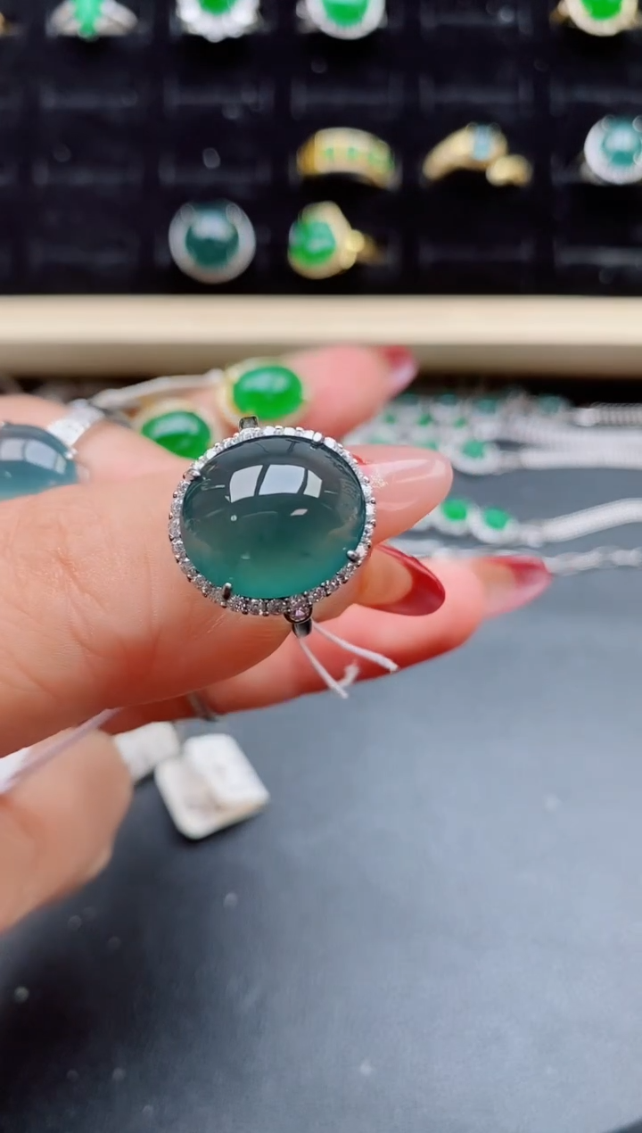 【闪购商品】翡翠戒指银S925镶嵌508550