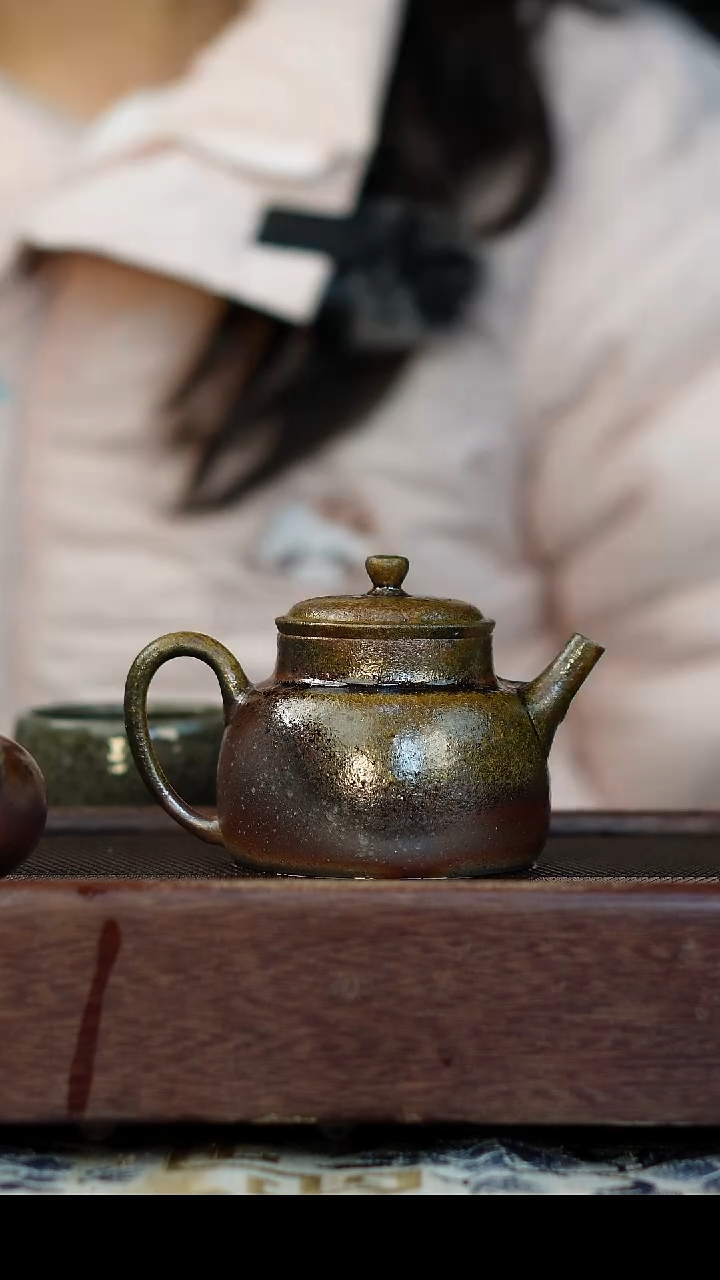 茶壶紫砂柴烧紫砂 天青言心150cc