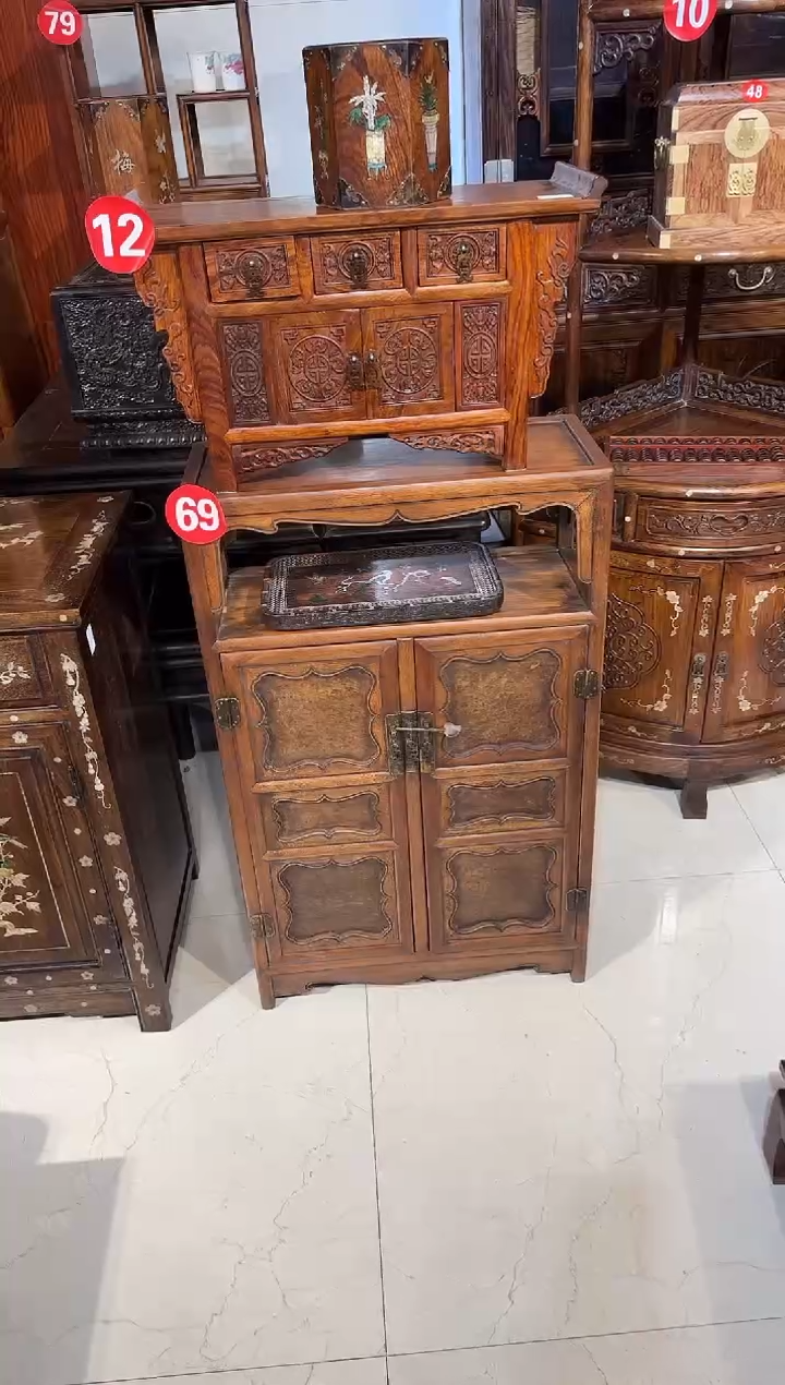 【闪购商品】木木艺缅花镶嵌金丝楠面板柜1880.88