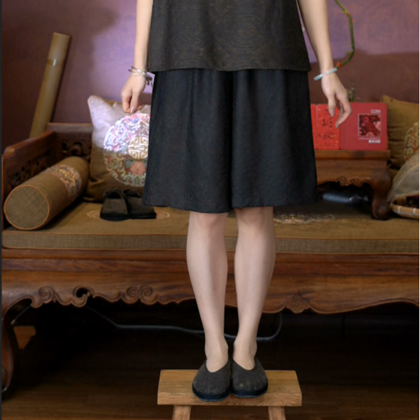 爱上莲心香云纱【好运连连】短裤新中式女士复古高腰