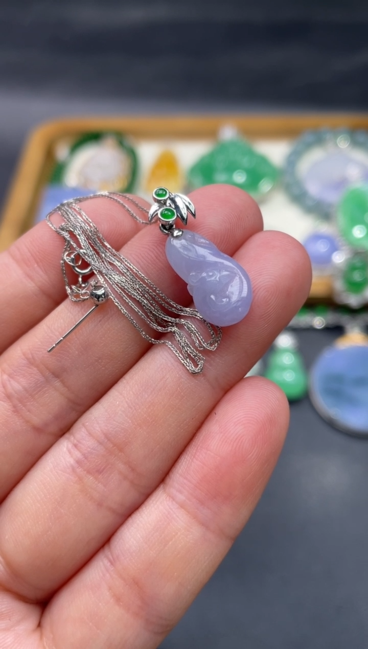 【闪购商品】翡翠颈饰18K金镶嵌91.........