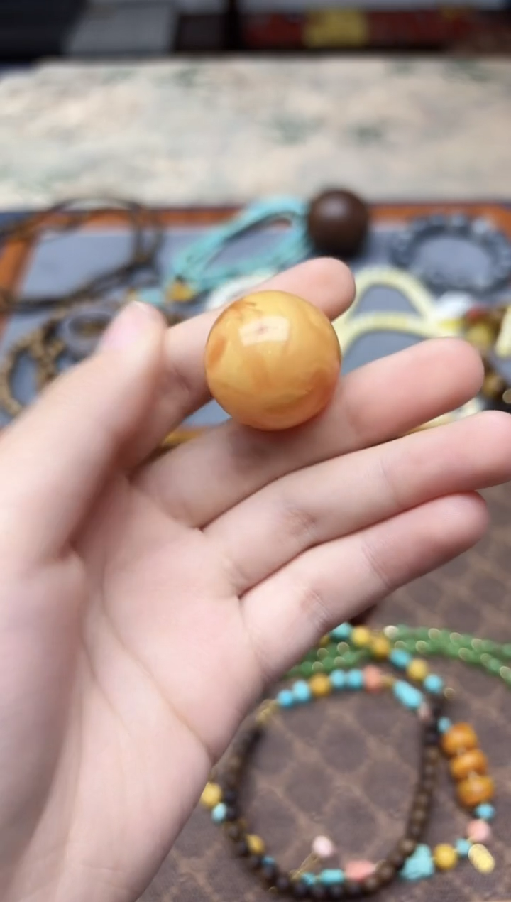 裸石蜜蜡未镶嵌蜜蜡单珠24mm+WCY