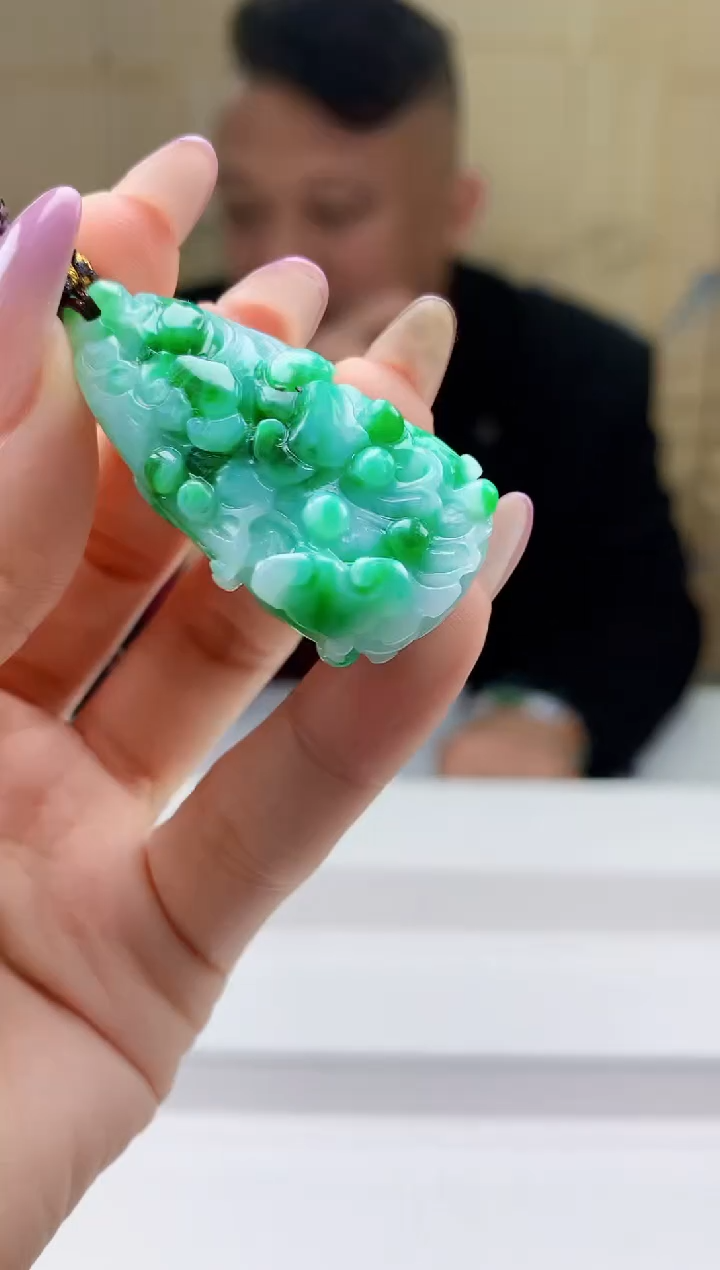 【闪购商品】定制翡翠未镶嵌4969ty-毛货挂件93