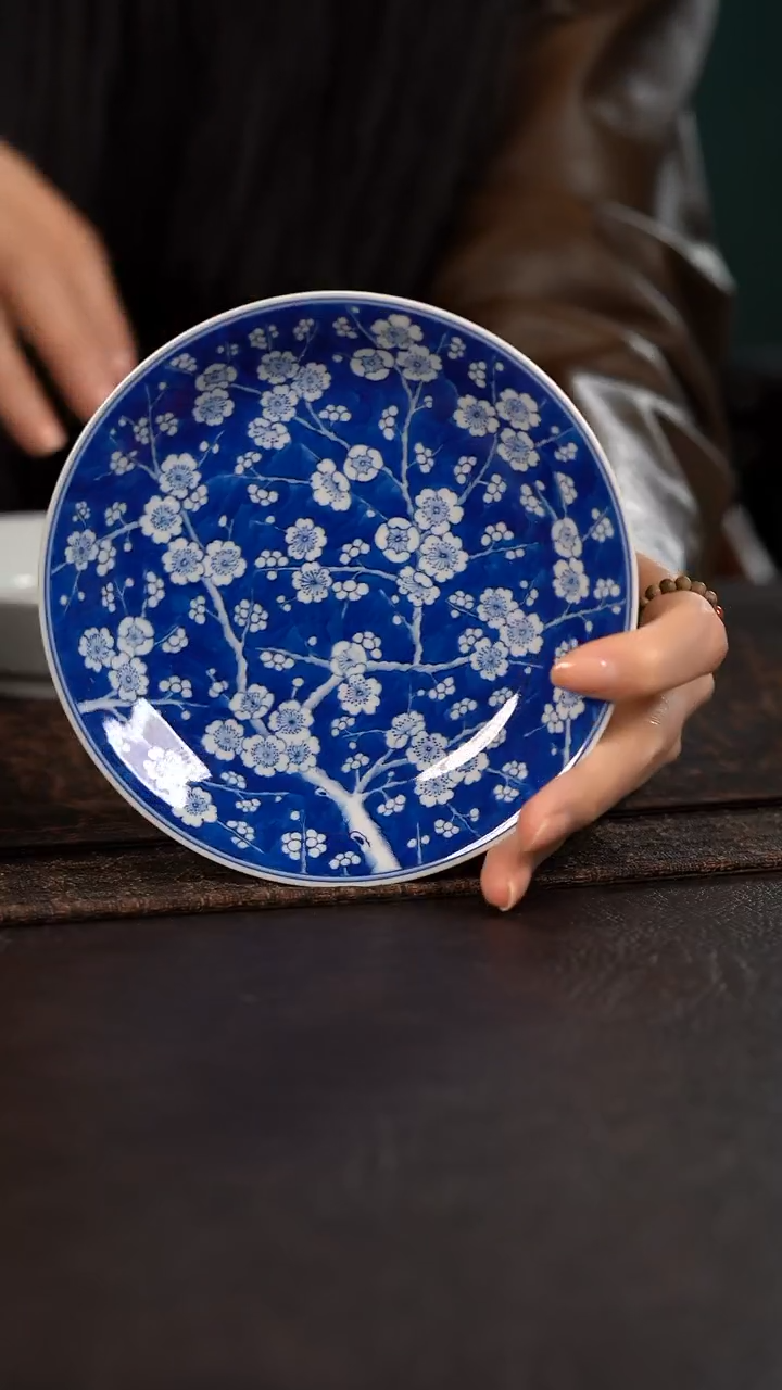 【闪购商品】杯HLX陶瓷蓝地冰梅小壶承