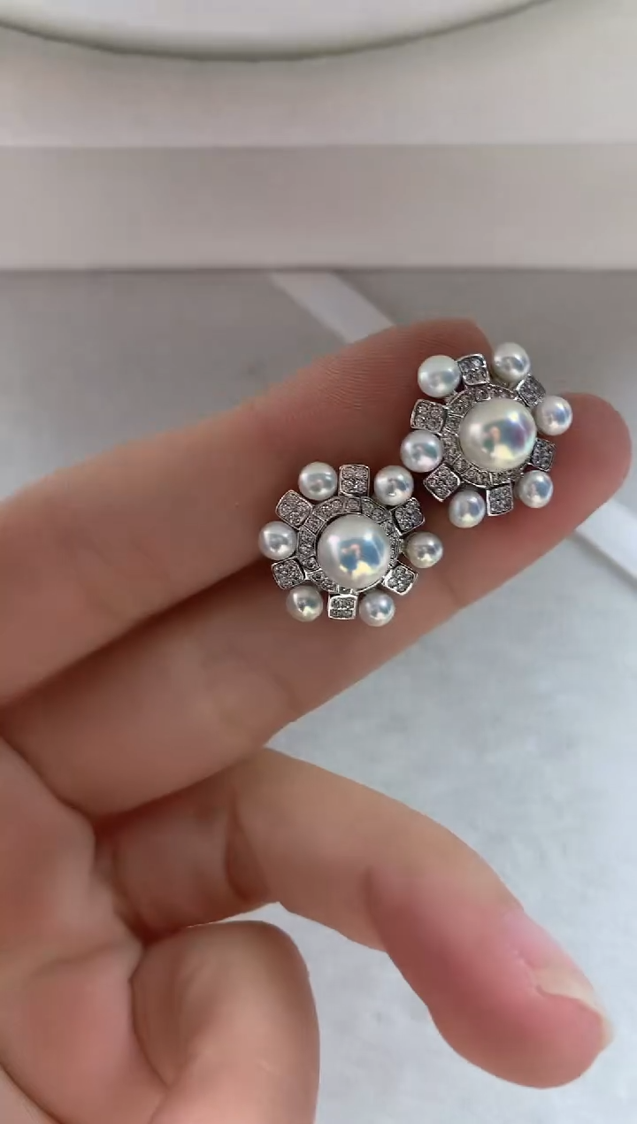 合金耳饰淡水珍珠多样性发其一