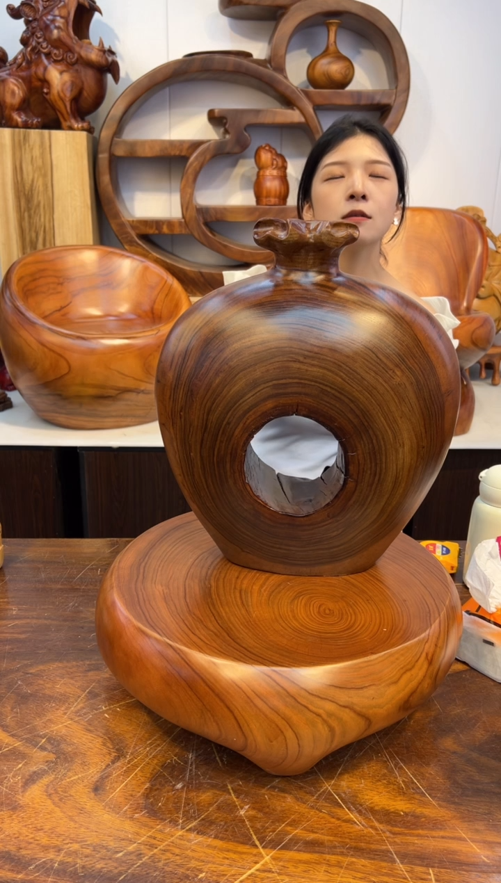 木香樟木创意花插