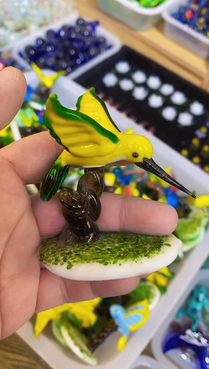 【闪购商品】琉璃手工艺品底座鸟