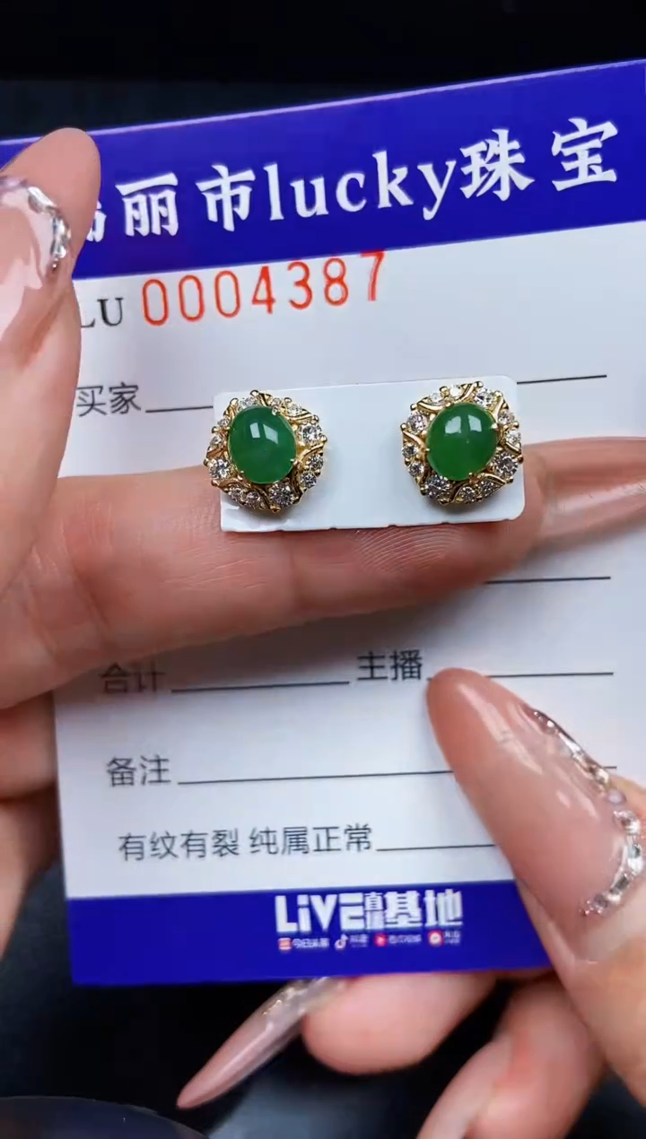 翡翠银S925镶嵌颈饰4387