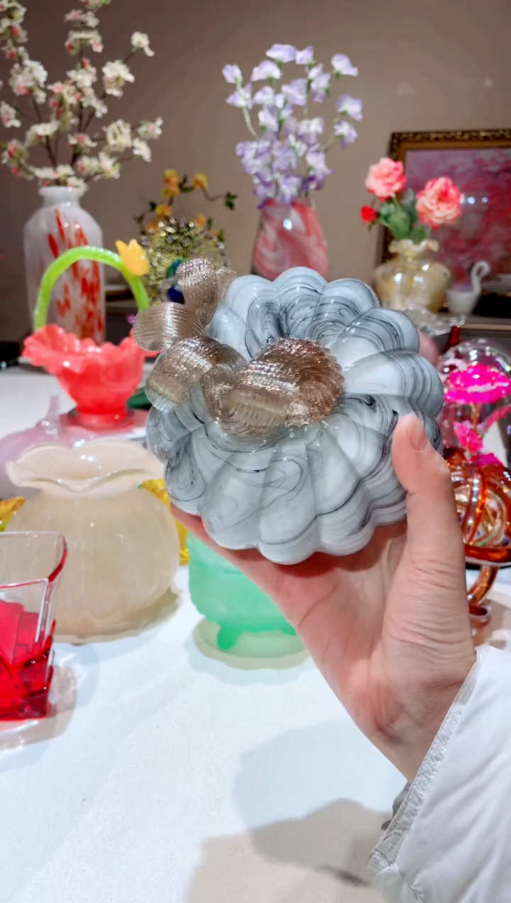 【闪购商品】琉璃手工艺品 白色 水墨风南瓜