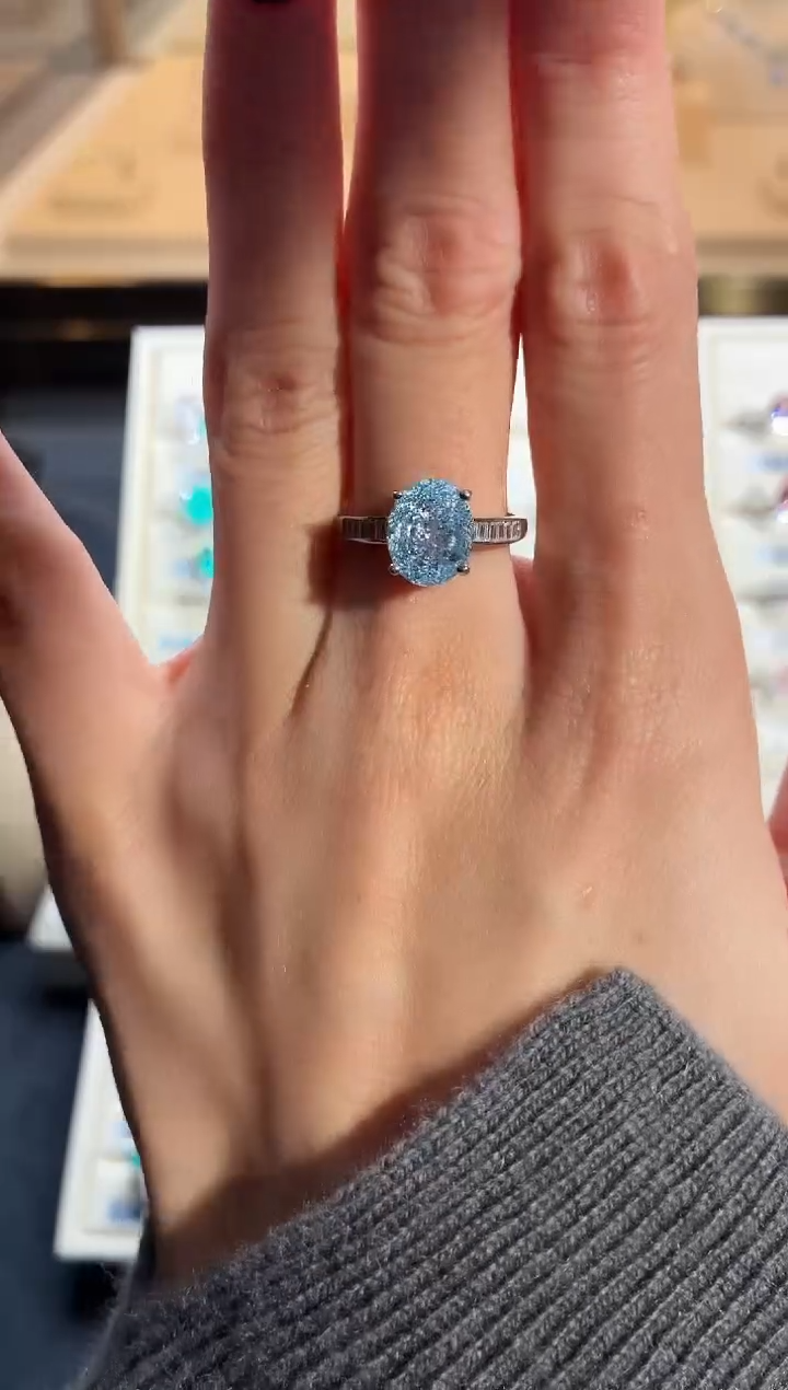 6ct碧玺（处理）无品牌 925银 轻奢女神款梦幻蓝色系列