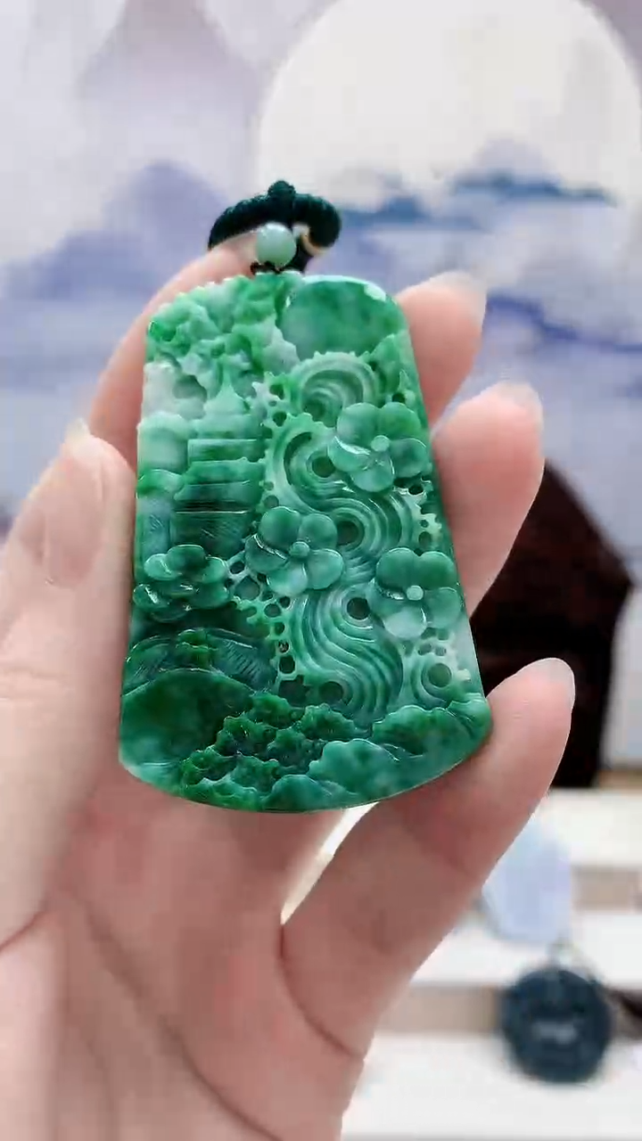 未镶嵌定制翡翠1502ry-毛货挂件25