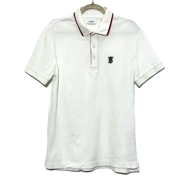 99新 BURBERRY/博柏利 XS码 经典logo白色polo衫短袖 0600