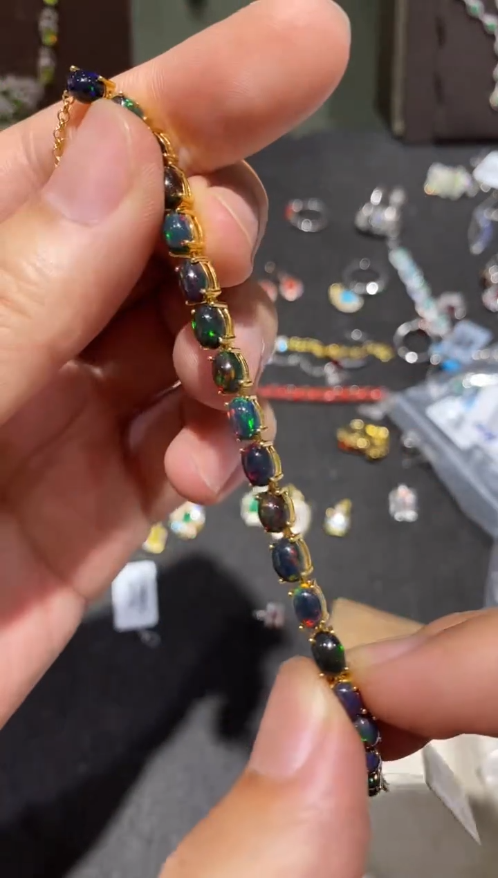 无925银黑欧手链