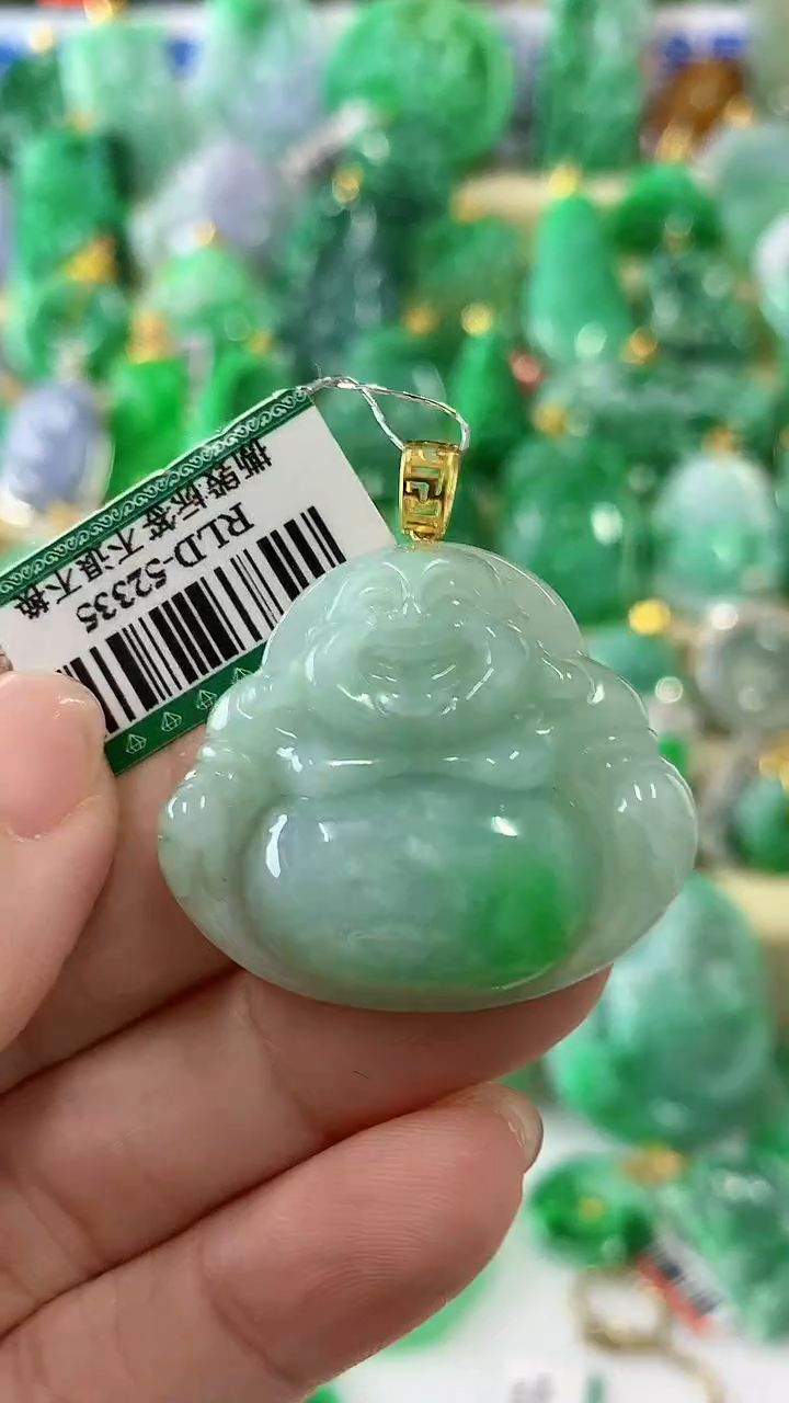 【闪购商品】翡翠颈饰18K金镶嵌挂件