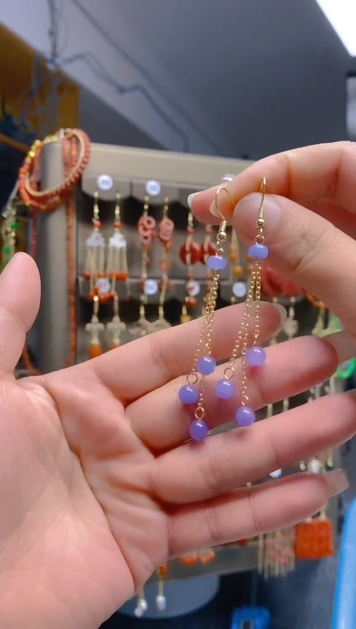 【闪购商品】翡翠耳饰合金486翡翠耳钩