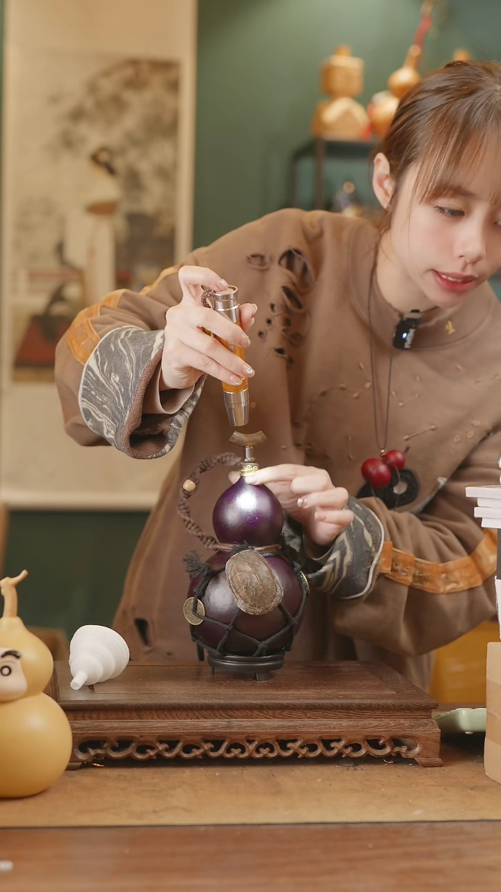 【闪购商品】235号精品天然大漆工艺防渗内胆酒葫芦~