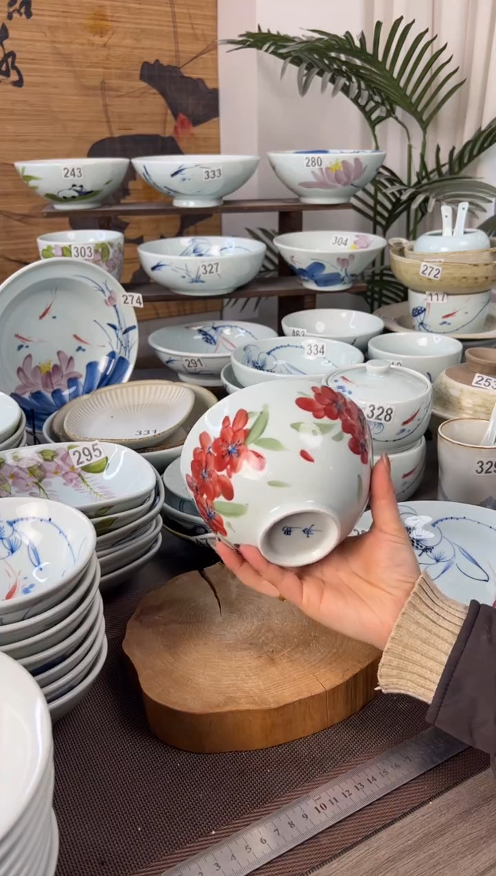 明舟大暇桃花6寸小足面碗（单只装）