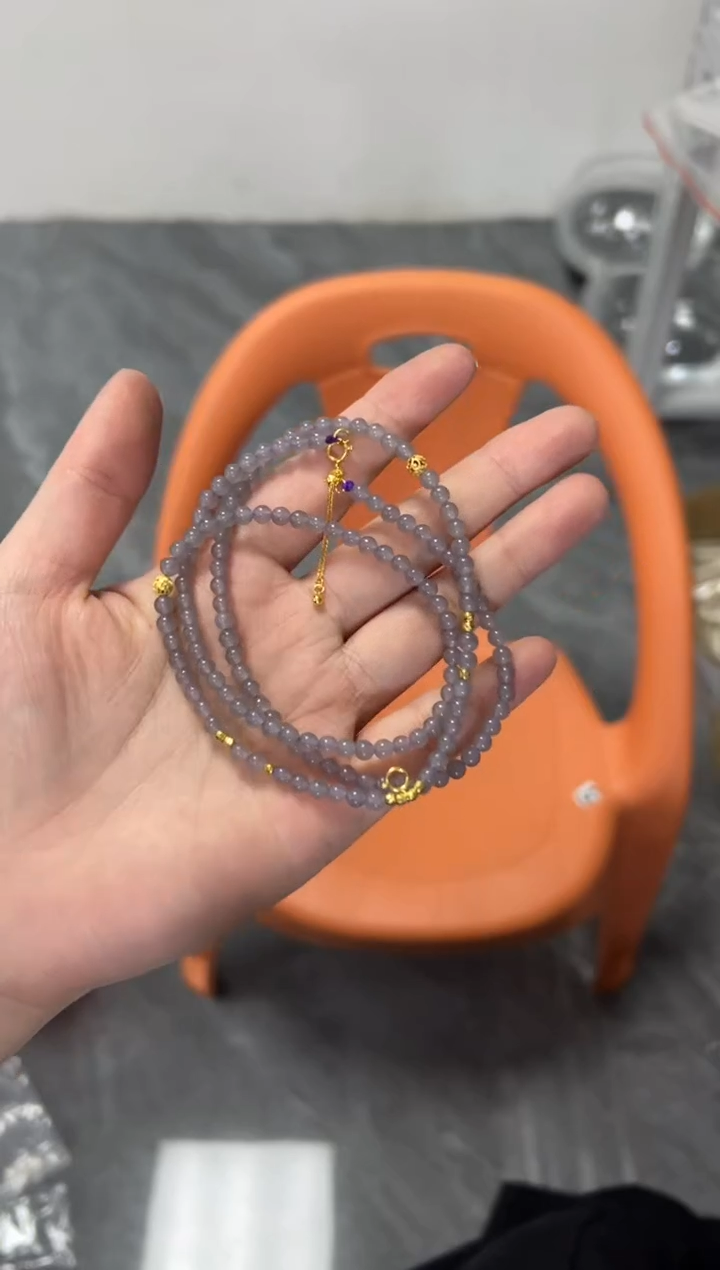 项链银S925镶嵌和田玉和田玉烟紫银万能链[多样发其一]