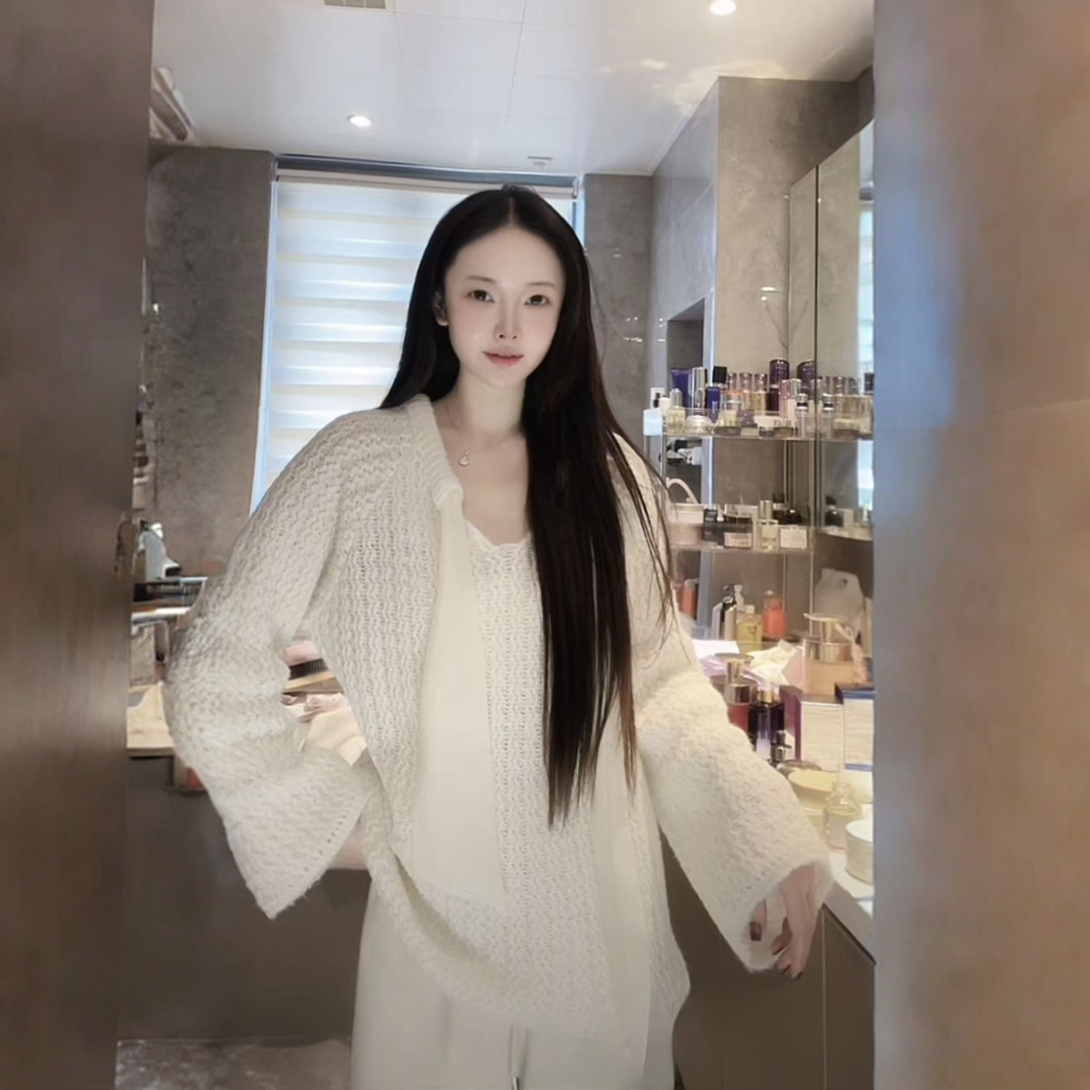 飘带针织毛衣上衣 W25121609