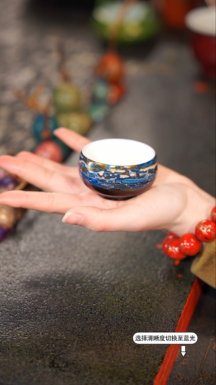 【闪购商品】沈绍安非遗漆器大漆蓝金主人杯