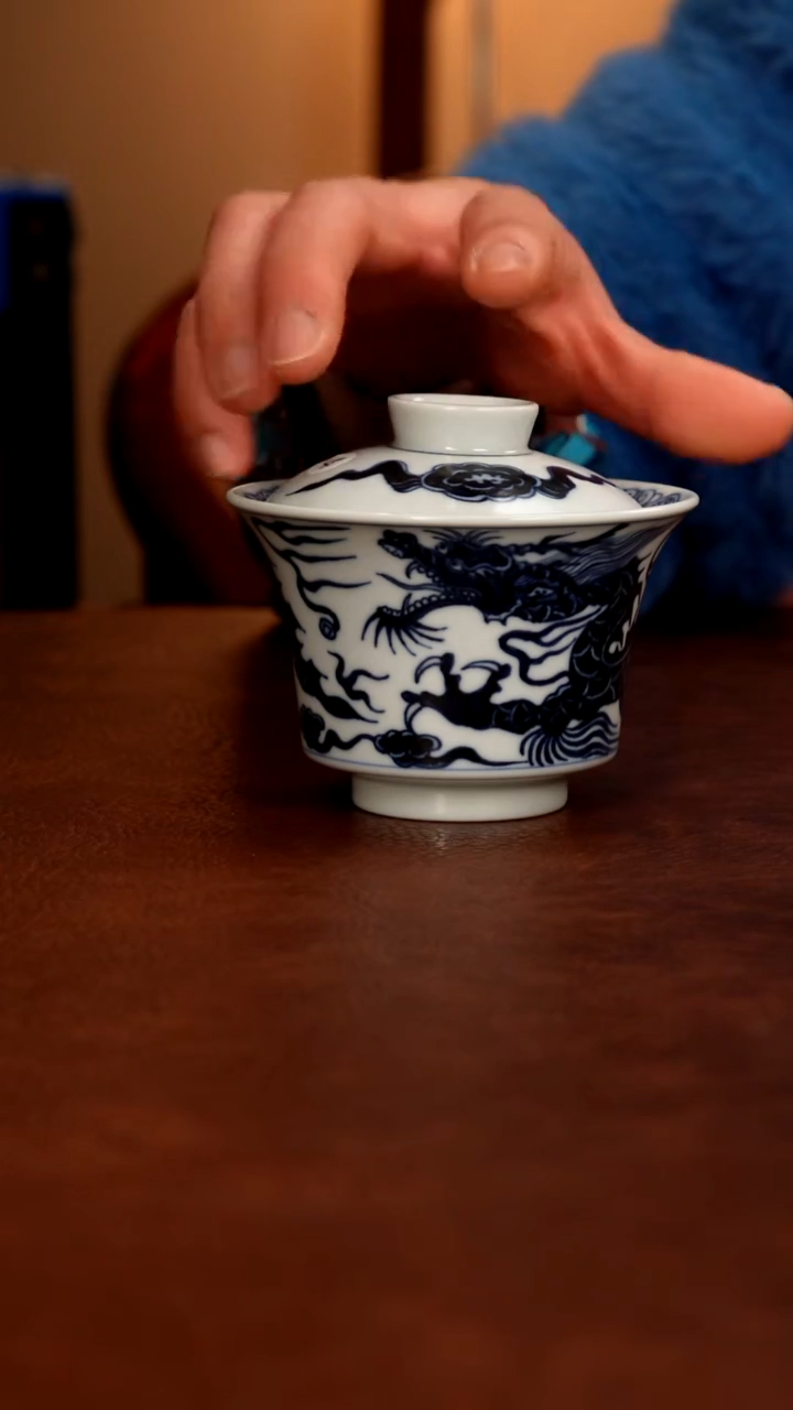 摆件陶景德镇瓷器，青花瓷手绘茶具~