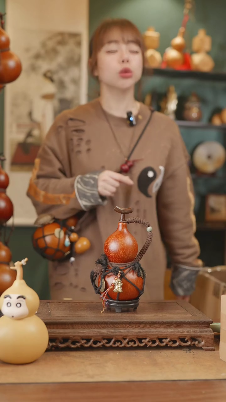 【闪购商品】84号精品天然大漆工艺防渗内胆酒葫芦~