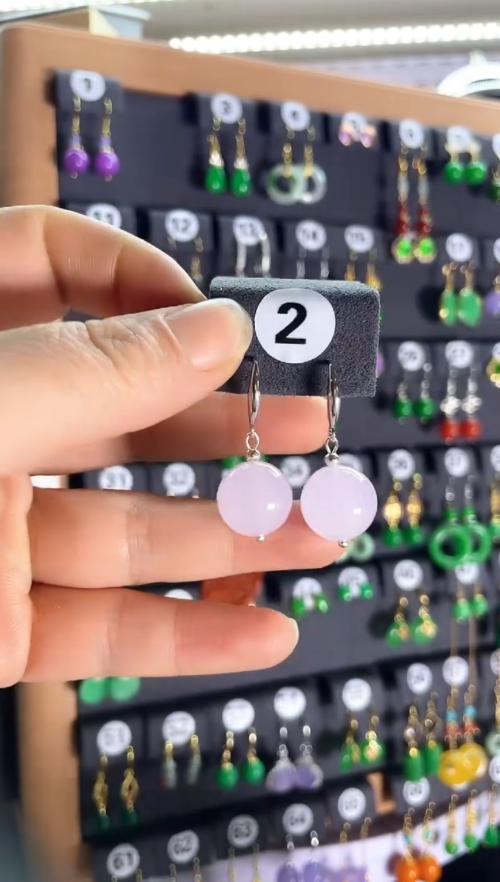 【闪购商品】翡翠耳饰银S925镶嵌2....