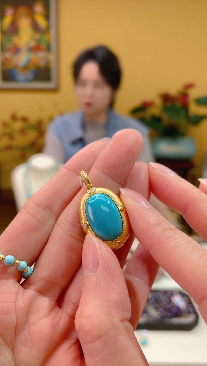 【闪购商品】绿松石颈饰18K金镶嵌26@@JH50108024