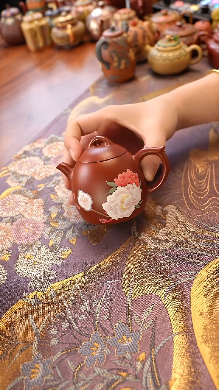 茶壶紫砂朱泥牡丹秦权