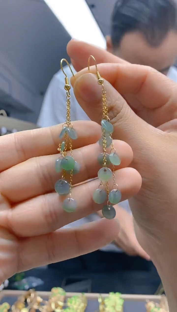 【闪购商品】翡翠耳饰合金0567翡翠耳钩