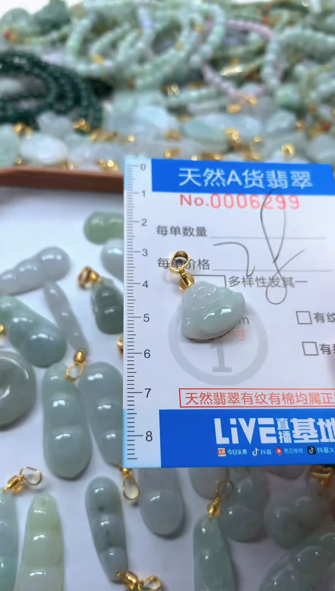 颈饰未镶嵌翡翠净货挂件-6299