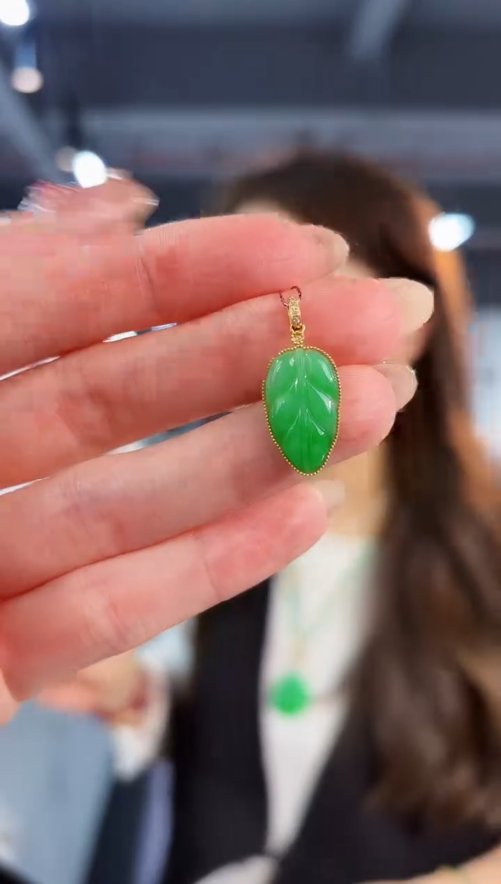 【闪购商品】翡翠颈饰18K金镶嵌缅料A货/支持复检/一件