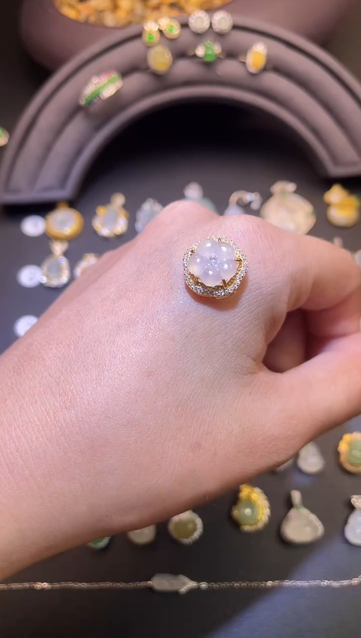 吊坠(不含链)银S925镶嵌翡翠1