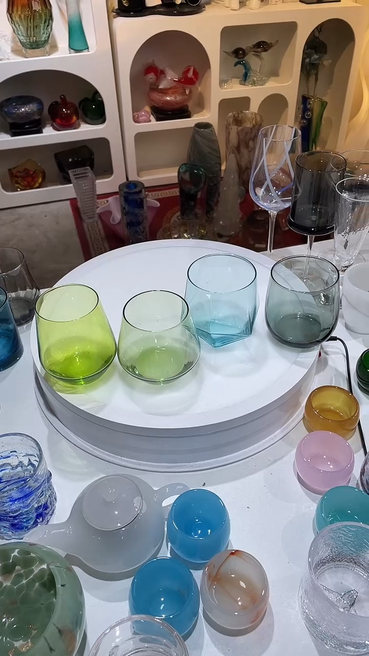 【闪购商品】水晶玻璃4只原色不同款水杯